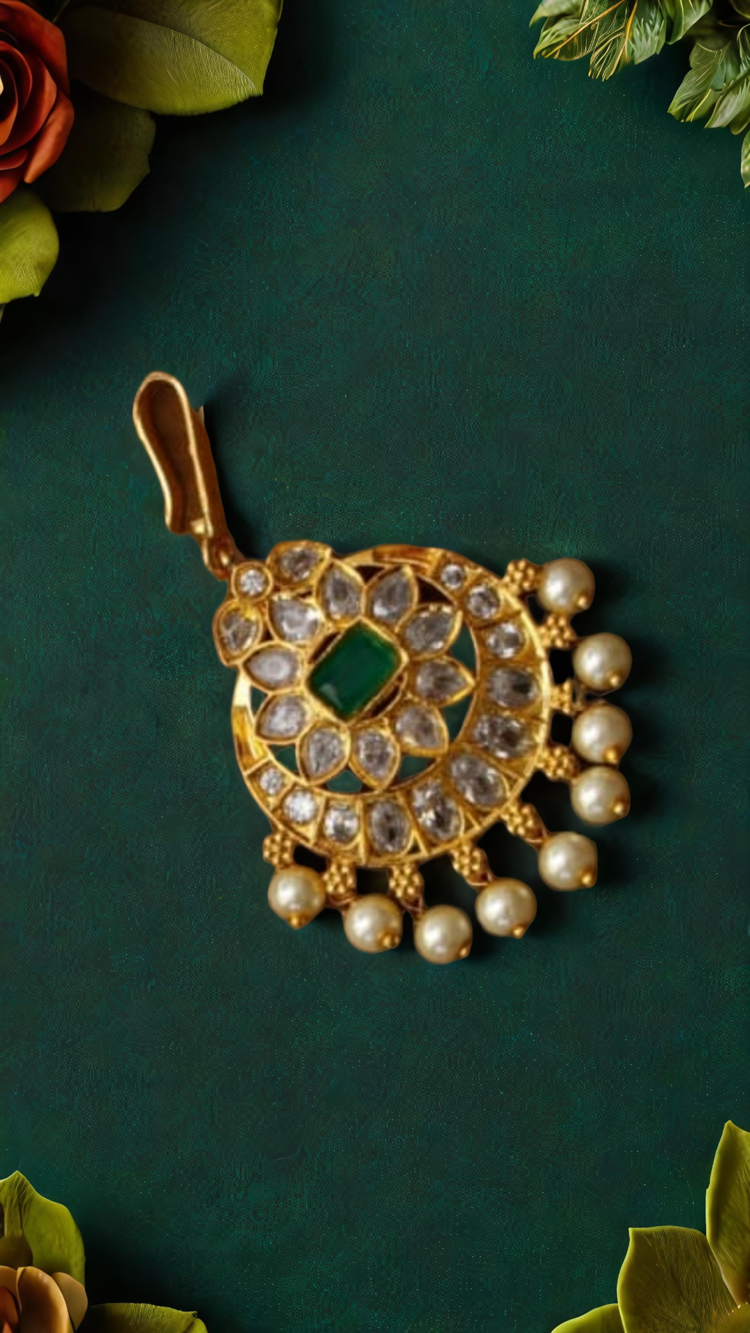 Maang Tikka - uncut stones