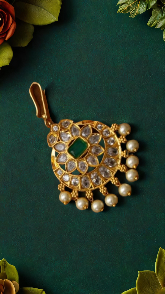 Maang Tikka - uncut stones